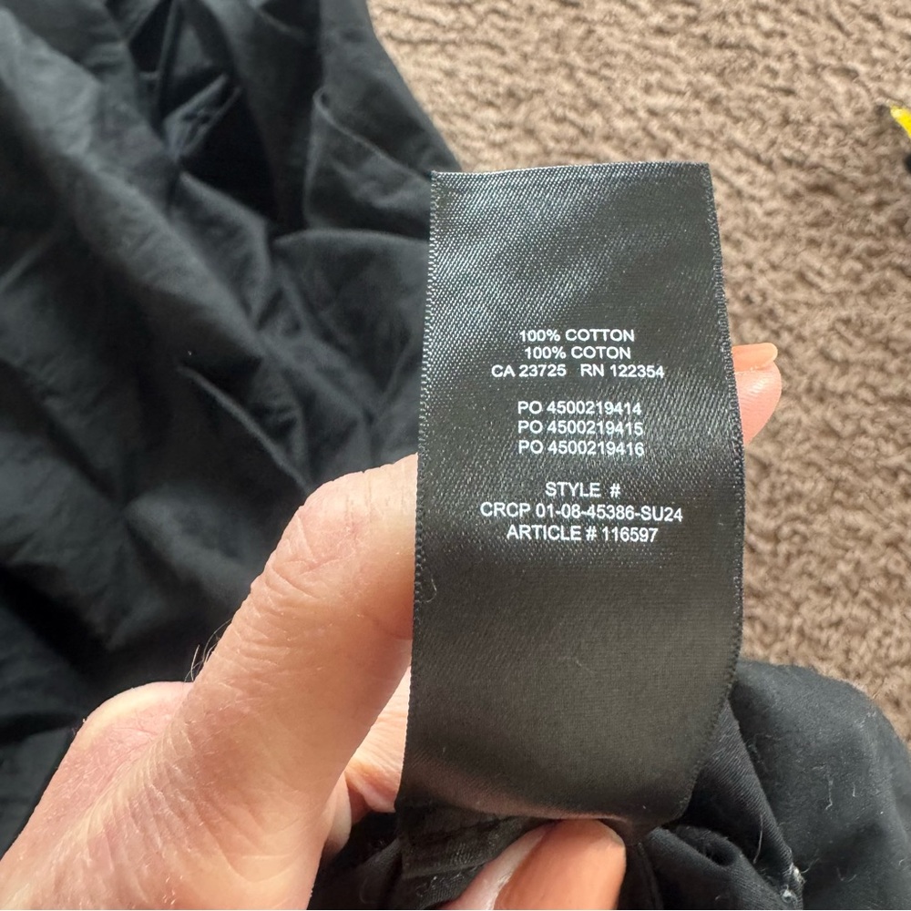 Babaton Aritzia Nouvelle Cotton Poplin Black Swing Midi Dress V Neck S $148 - Picture 9 of 13